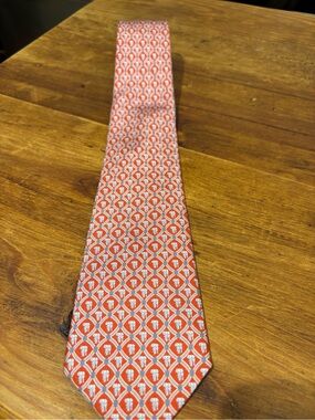 Jim Thompson Men's Orange Patterned Silk Tie - Classic Business Style